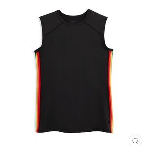 TomboyX Swim Shirt | Black and Rainbow | Size 2X